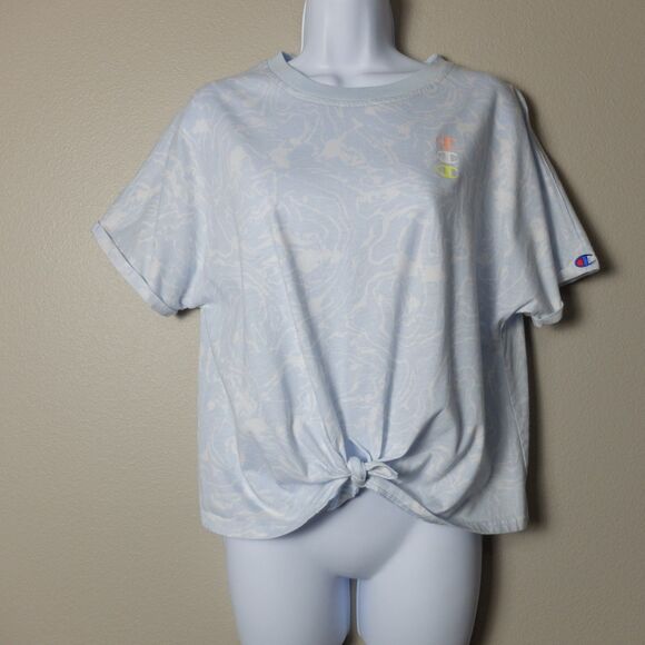 Champion Blue Tie-Front Active Shirt Size Medium - Picture 2 of 9